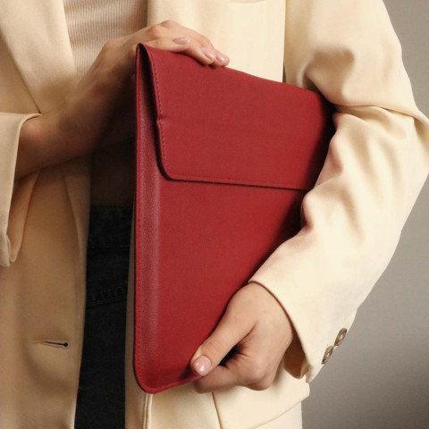 Чохол-папка Leather Sleeve для MacBook Pro 14" M1 (2021) Wine red